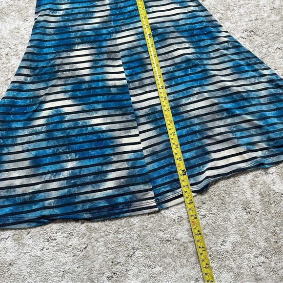 Purple Rain Elegant Blue and Black Striped Dress - Picture 5 of 6